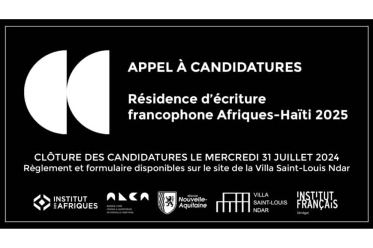 Appel à candidatures pour la résidence d’écriture francophone Afriques-Haïti 2025