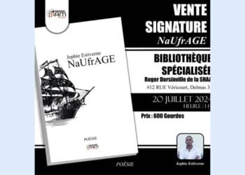 Le poète Jephte Estiverne signe son dernier recueil « NaUfrAgE »