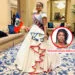Caroline Zéphir portant la robe ‘Cathrine Flon’, création de Wiskaelle Gaelle Bellevue, lors de Arts Connects Women à Dubaï